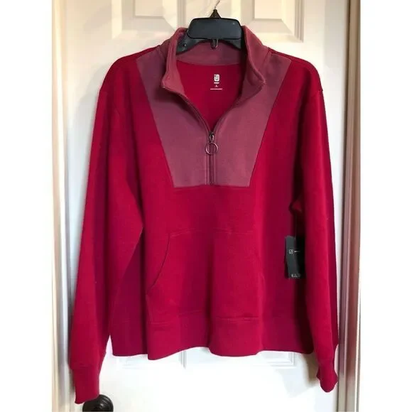 ID IDEOLOGY - 🎉HP x 3 🎉 NWT! L Sz L Colorblock 1/4 Zip Pullover in Posh Berry. - Picture 2 of 16